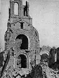 L'église détruite, en ruine, 1917.