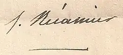 signature de Juliette Récamier
