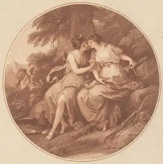 Diane et Callisto par Thomas Burke, 1782.