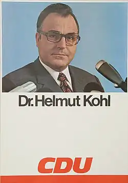 Affiche électorale en faveur de Helmut Kohl, dont le nom est précédé du titre de Dr. (Doktor)