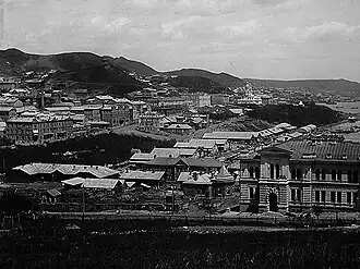 Vue du centre de Vladivostok en 1900.