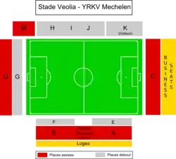 Plan du Stade Veolia Achter de Kazerne
