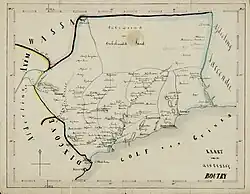 Carte du district de Butre, dessinée en 1859.