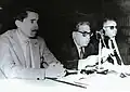 Kaddour M'Hamsadji, Moufdi Zakaria et Ahmed Sefta (29 mai 1964) au Théâtre National Algérien.