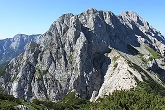 Vue du versant nord-ouest, depuis Vratca.