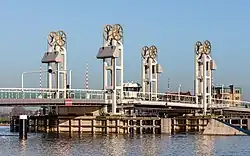 Stadsbrug (Kampen)&nbsp;(nl), un pont levant sur l'IJssel. Janvier 2022.
