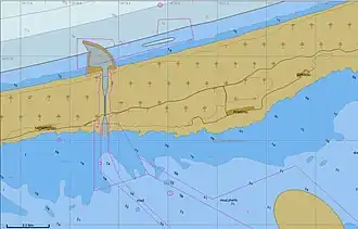 Carte de navigation autour du canal.