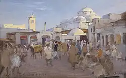 Représentation de Bab Souika par Karl Friedrich Gsur en 1898.