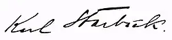 signature de Karl Starbäck
