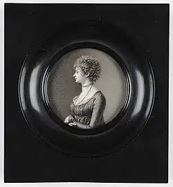 Jean-Jacques Karpff, Portrait de femme (vers 1800), miniature sur ivoire.