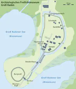 Plan du grad de Groß Raden (en).