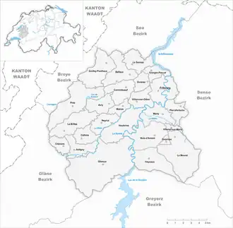 Localisation de District de la Sarine