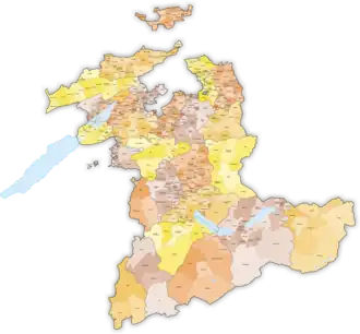 Carte du canton de Berne au 1er janvier 1979.