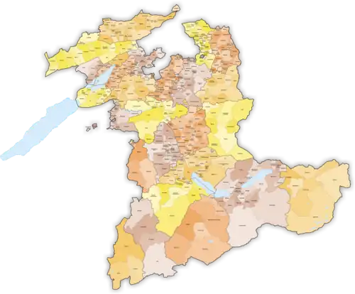 Carte du canton de Berne au 1er janvier 1994.