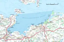 Carte de la baie au nord-est de l'Allemagne