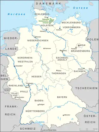 Carte du parc naturel de la Suisse holsteinoise