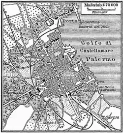 Carte de la ville de Palerme à la fin du XIXe siècle