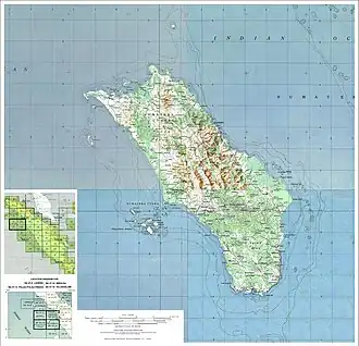 Carte de Nias avec les îles Hinako