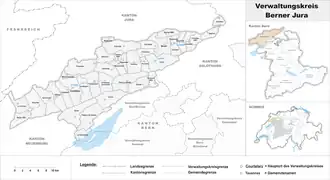 Localisation de Arrondissement administratif du Jura bernois