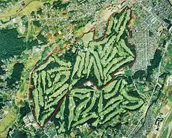 Vue aérienne des parcours de golf du Kasumigaseki Country Club