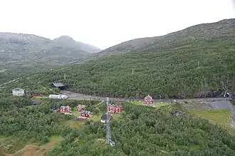 La gare de Katterat se trouve entre deux tunels, à gauche : le transformateur de 1923.