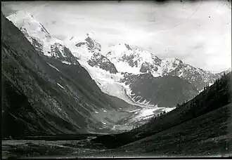 Le glacier entre le  30 juillet et 4 août 1895.