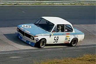 Helmut Kelleners en 1973 dans une BMW Koepchen 2002 au Nürburgring