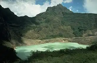 Le Kelud et son lac de cratère