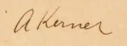 signature d'Anton Kerner von Marilaun