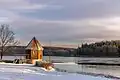 Le lac de barrage de la Kerspe. Janvier 2019.