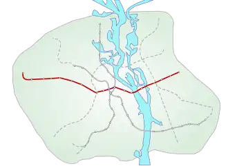 Voir la carte de la ligne.