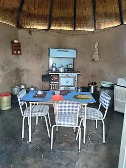 Cuisine avec poêle à charbon