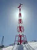 Le pylône du téléphérique glaciaire Kaprun III en Autriche, plus haut pylône de remontée mécanique au monde jusqu'en 2007 avec 113,6&nbsp;mètres.