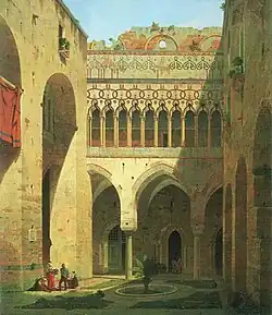 Cour du Palazzo Rufolo à Ravello,1861.