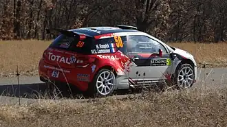 Knapick au volant d’une Citroën DS3 R5 au Rallye Monte-Carlo 2019 avec sa fille comme copilote.