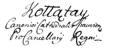signature de Hugo Kołłątaj