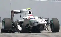 Photo de la BMW Sauber C29 accidentée de Kobayashi à Montréal