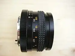 Monture AR (vue latérale de l'Hexanon 3.5/28&nbsp;mm)