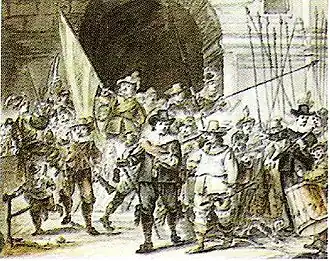 La Ronde de nuit, d'après la copie de Gerrit Lundens.