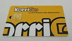Première version de la carte KorriGo utilisée avant 2016.