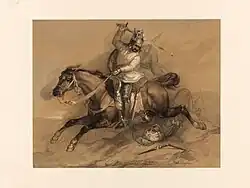 Croisé en action (dessin en couleurs).