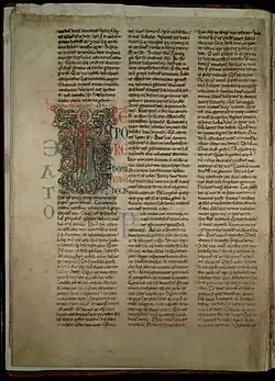 Enluminure représentant saint Taurin dans le Légendier de Cîteaux (Dijon, Bibliothèque municipale, ms. 641, f. 4v)