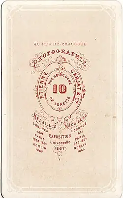 Revers de la photo de Gambetta.