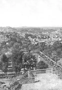 Vue panoramique peinte par Philippet de Rome prise par Garibaldi le 3 juin 1849 (panneau numéro 3).