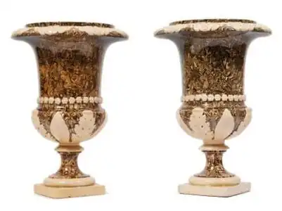 Paire de vases Médicis en terre flammée par Léon Sagy.