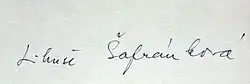 signature de Libuše Šafránková