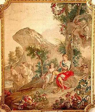Tapisserie d'Aubusson.L'éducation d’Apollon.