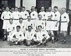 L'équipe de Perpignan, en finale du championnat de France de rugby 1914.