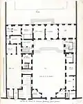 Plan du rez-de-chaussée de l'hôtel de Luynes dans l'Architecture française de Jean Marot.
