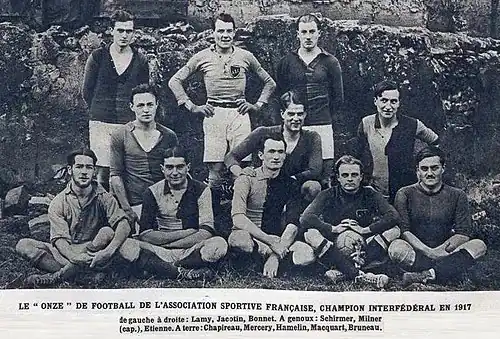 L'équipe championne interfédérale en 1917